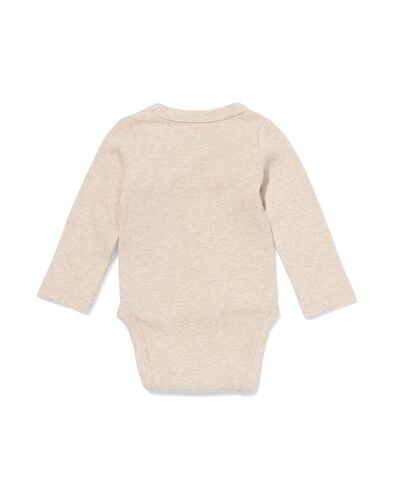 newborn meegroei overslag body rib  zand zand - 33430420SAND - HEMA