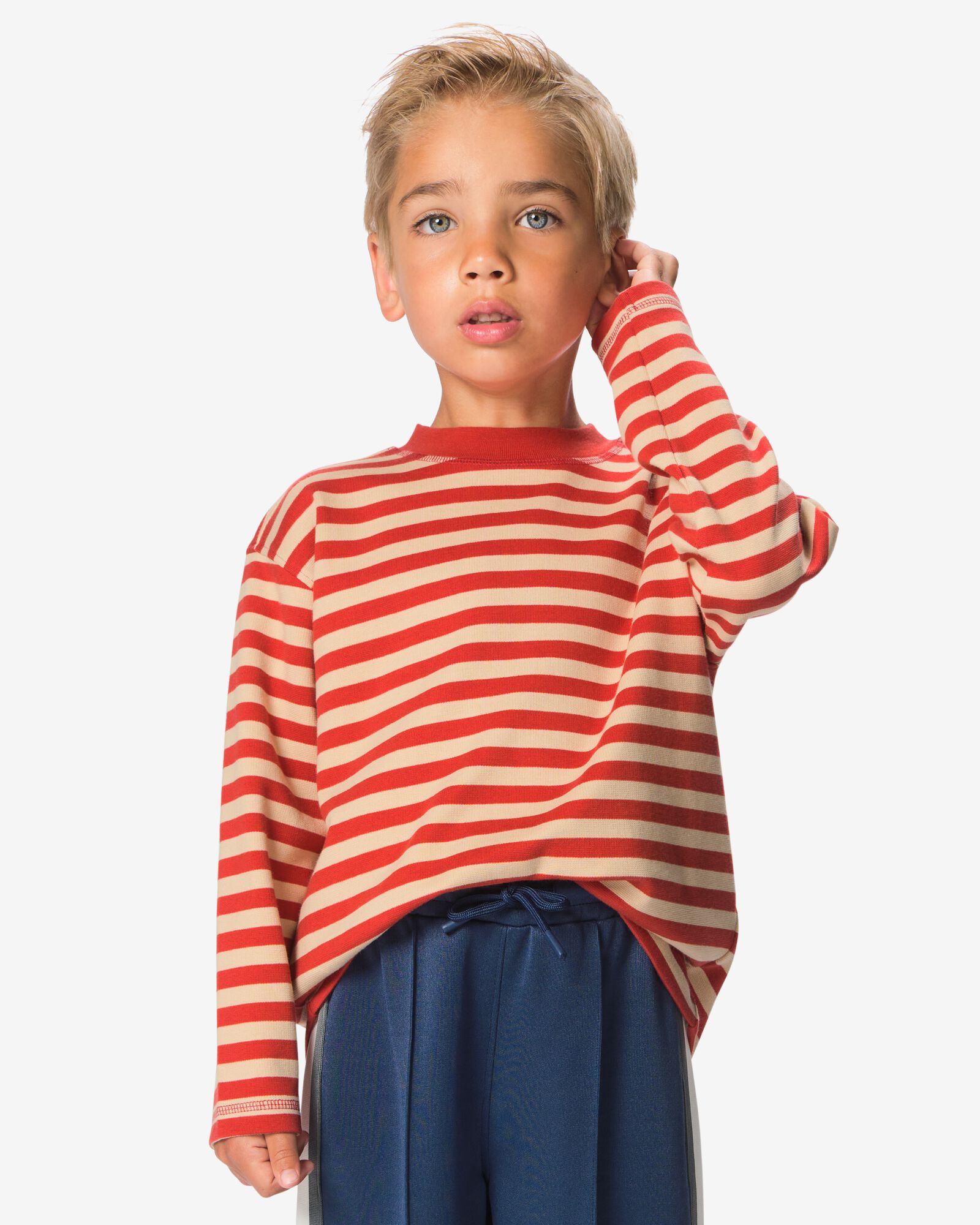 kinder T-shirt strepen rood rood - 30725447RED - HEMA