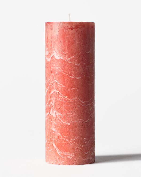 bougie cylindrique ⌀7x19 cm rustique orange fonc&eacute; - 13504246 - HEMA