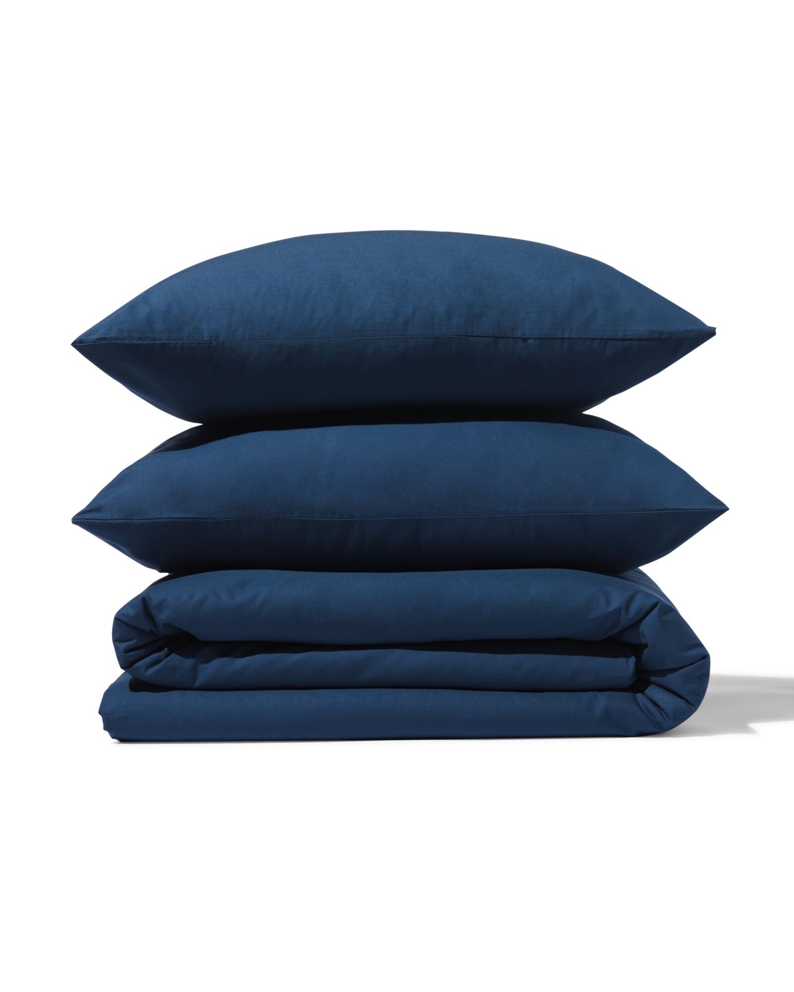 housse de couette 200x200/220cm en coton doux bleu fonc&eacute; - 5790129 - HEMA