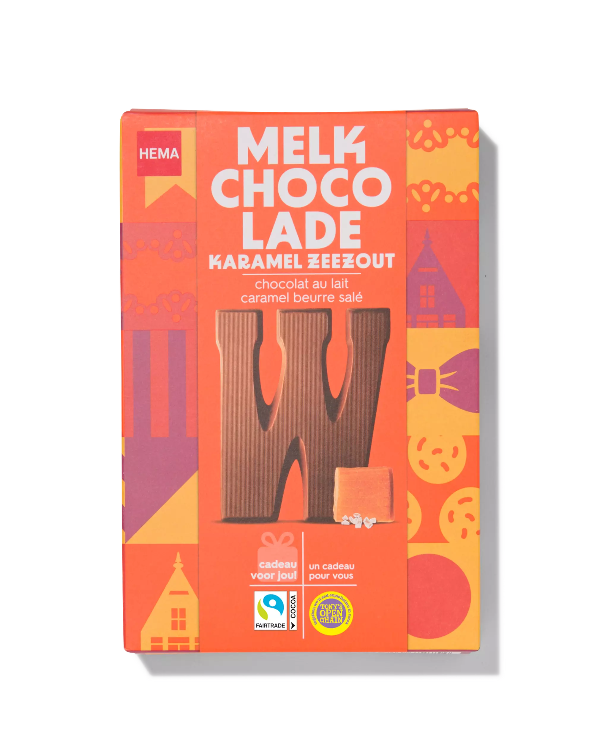chocoladeletter melk karamel zeezout W 135g