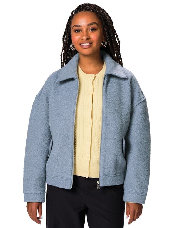 Damenjacke, Blouson mittelblau mittelblau - 36214220MIDBLUE - HEMA