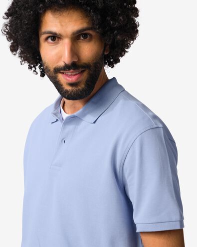 polo homme Denton coupe classique piqu&eacute; bleu clair bleu clair - 2140870LIGHTBLUE - HEMA