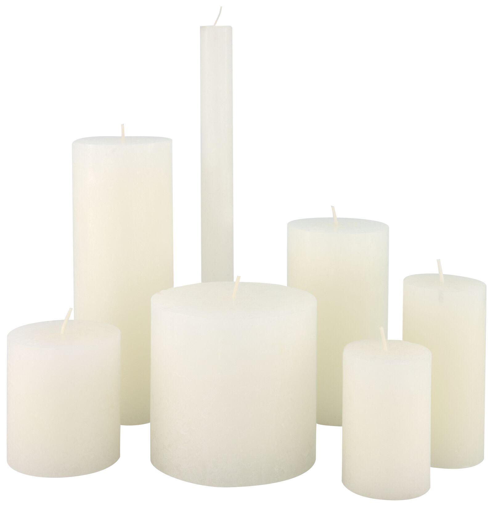 bougie rustique &Oslash;7x13 cm blanc blanc 7 x 13 - 13500706 - HEMA