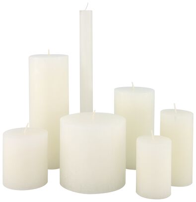 bougie rustique &Oslash;7x13 cm blanc blanc 7 x 13 - 13500706 - HEMA