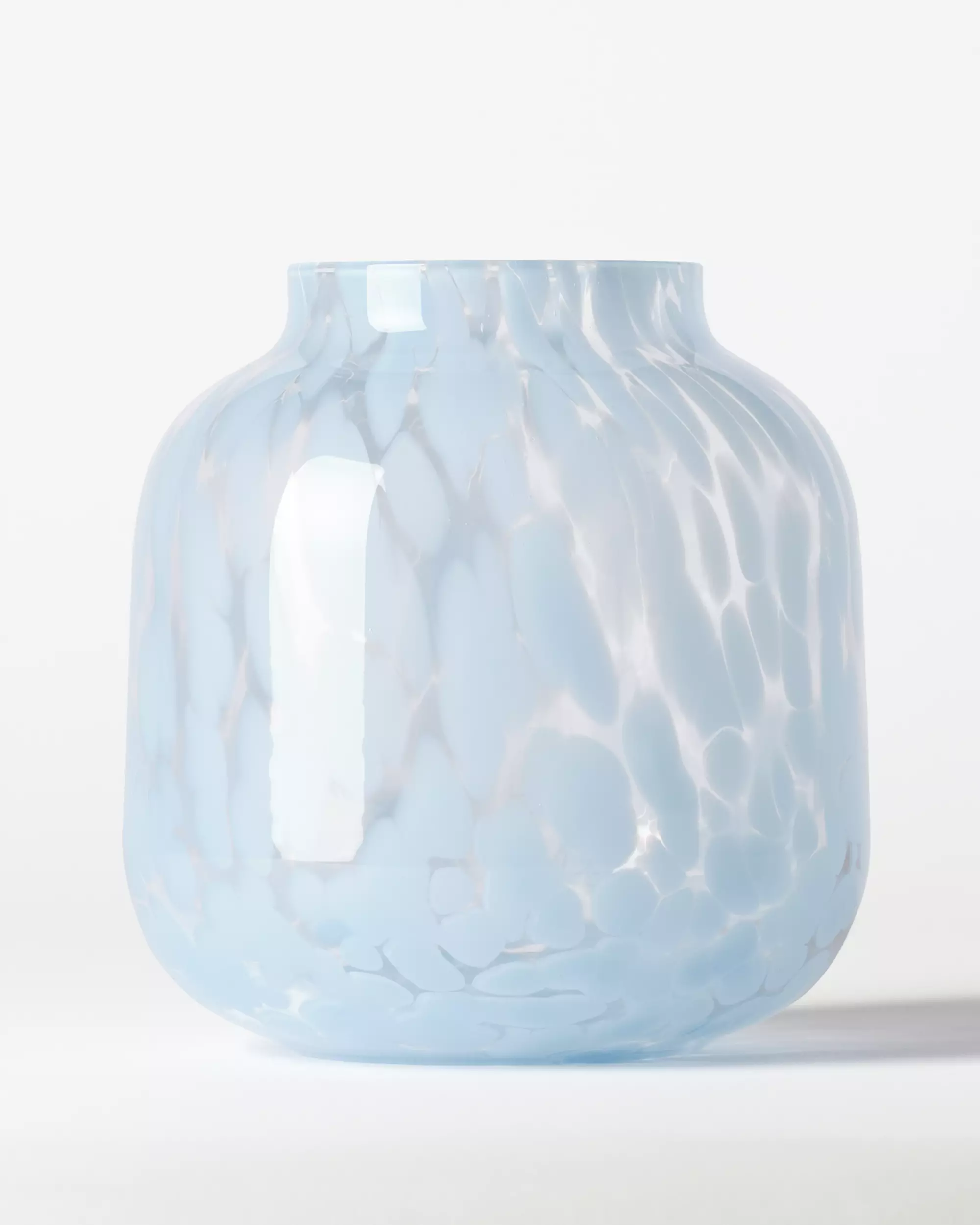 Vase, ⌀ 15 × 18 cm, Bink, Glas, gesprenkelt, Blau