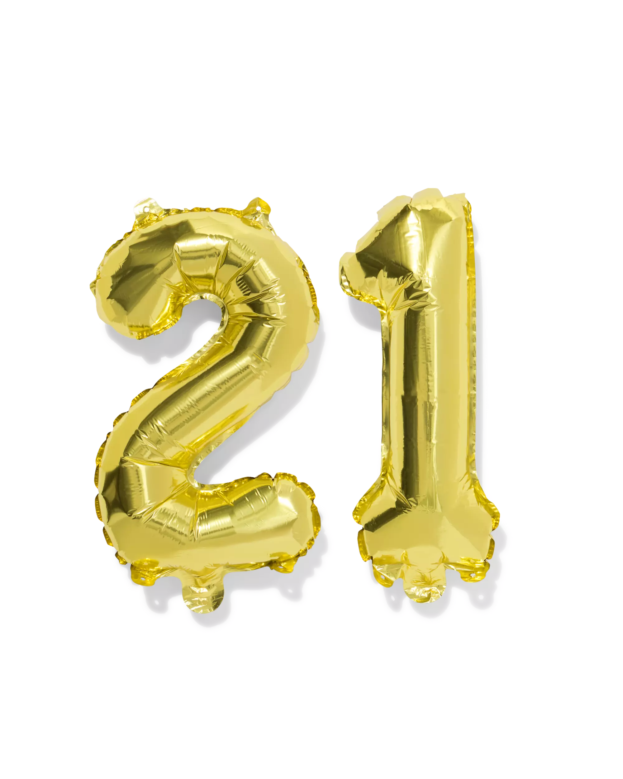 ballon aluminium numéro 21 60cm doré
