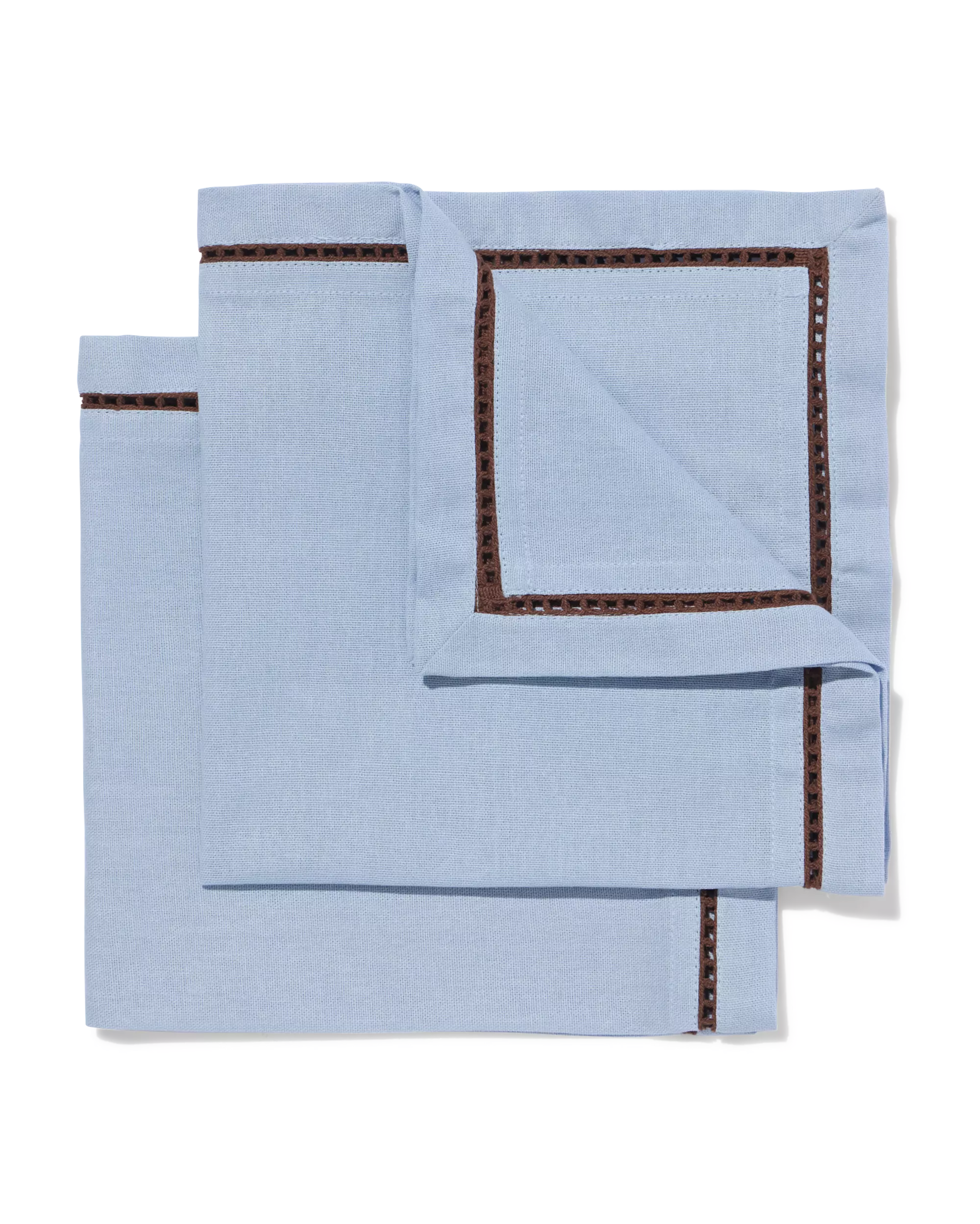 Servietten,47 × 47 cm, Baumwolle, blau-braun – 2 Stück