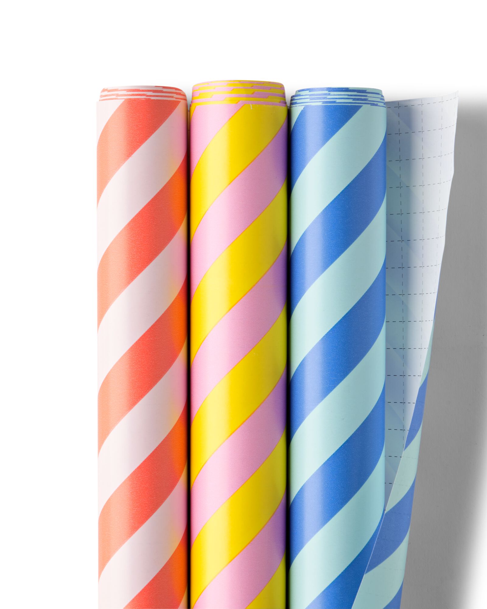 papier cadeau 2mx50cm m&eacute;lange de couleurs - 3 pi&egrave;ces - 14700596 - HEMA