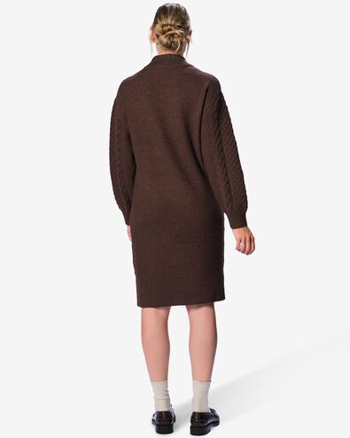 Damenkleid Zelda, Regular Fit, Zopfmuster, Grobstrick, Acryl braun braun - 36214640BROWN - HEMA