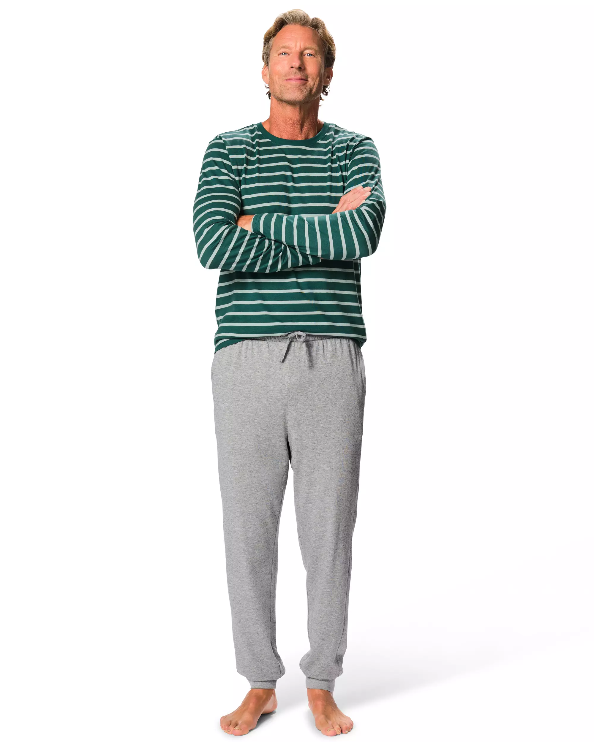 Herrenpyjama Jesse, Regular Fit, Jersey, gestreift