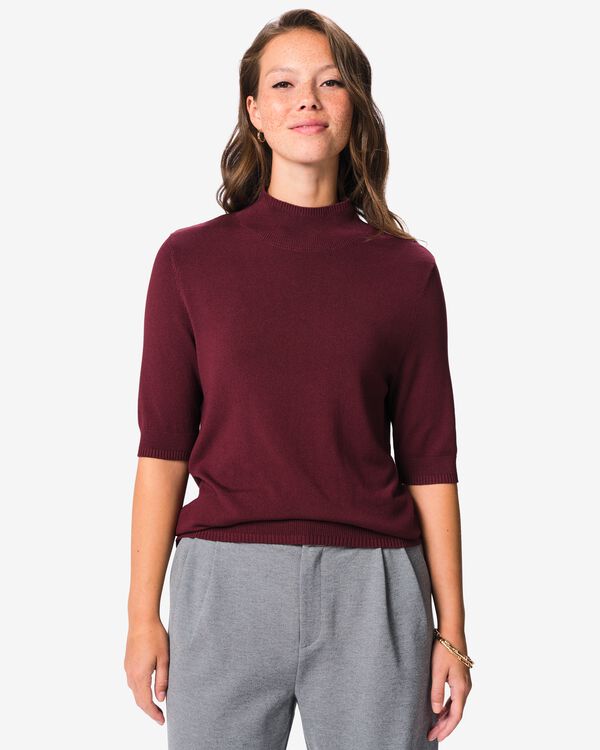 damestrui fijngebreid bordeauxrood bordeauxrood - 36306860BURGUNDYRED - HEMA