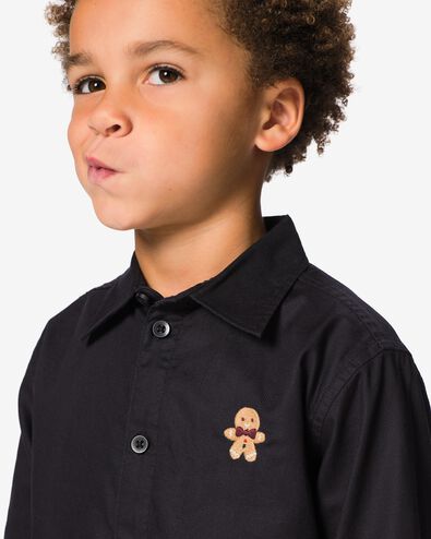 chemise enfant bonhomme en pain d'&eacute;pice noir noir - 30730301BLACK - HEMA