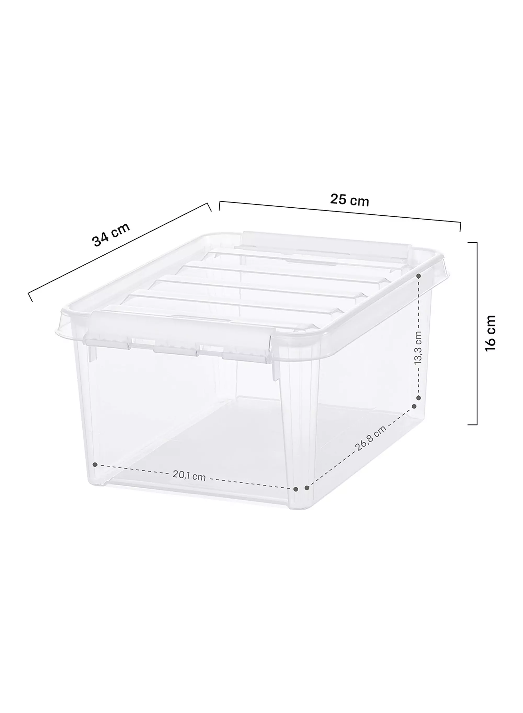 boîte de rangement 8 L Brussels transparente 34 x 25 x 16 cm