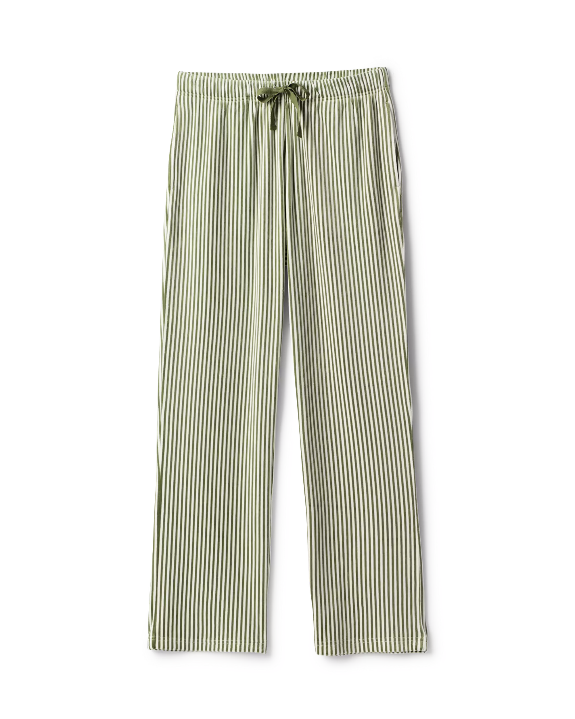 Damen-Pyjamahose, Velours, gestreift