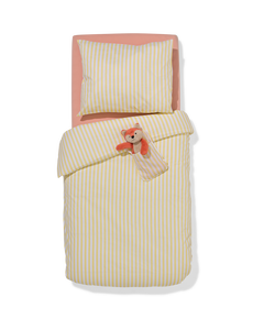 housse de couette tout-petit 120x150 coton doux rayures jaunes