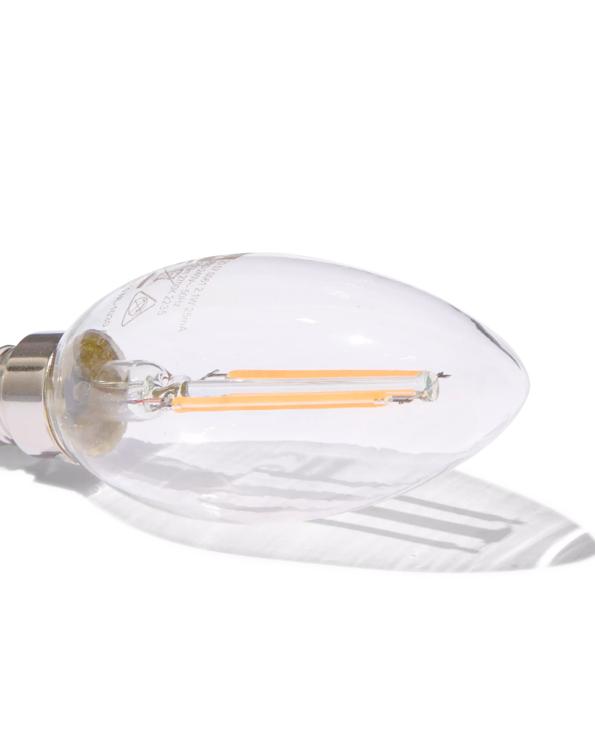 bougie led transparente E14 2,1W 250lm 