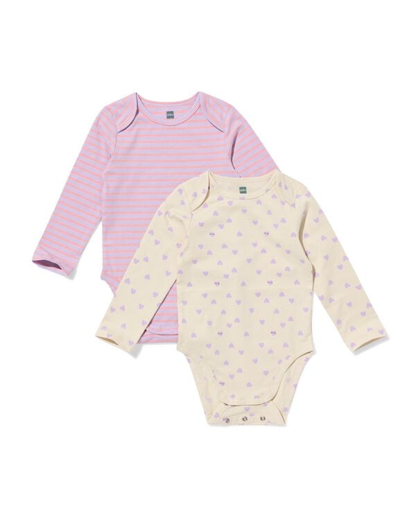 body b&eacute;b&eacute; c&ocirc;tel&eacute; c&oelig;ur - 2 pi&egrave;ces lilas lilas - 33309760LILAC - HEMA