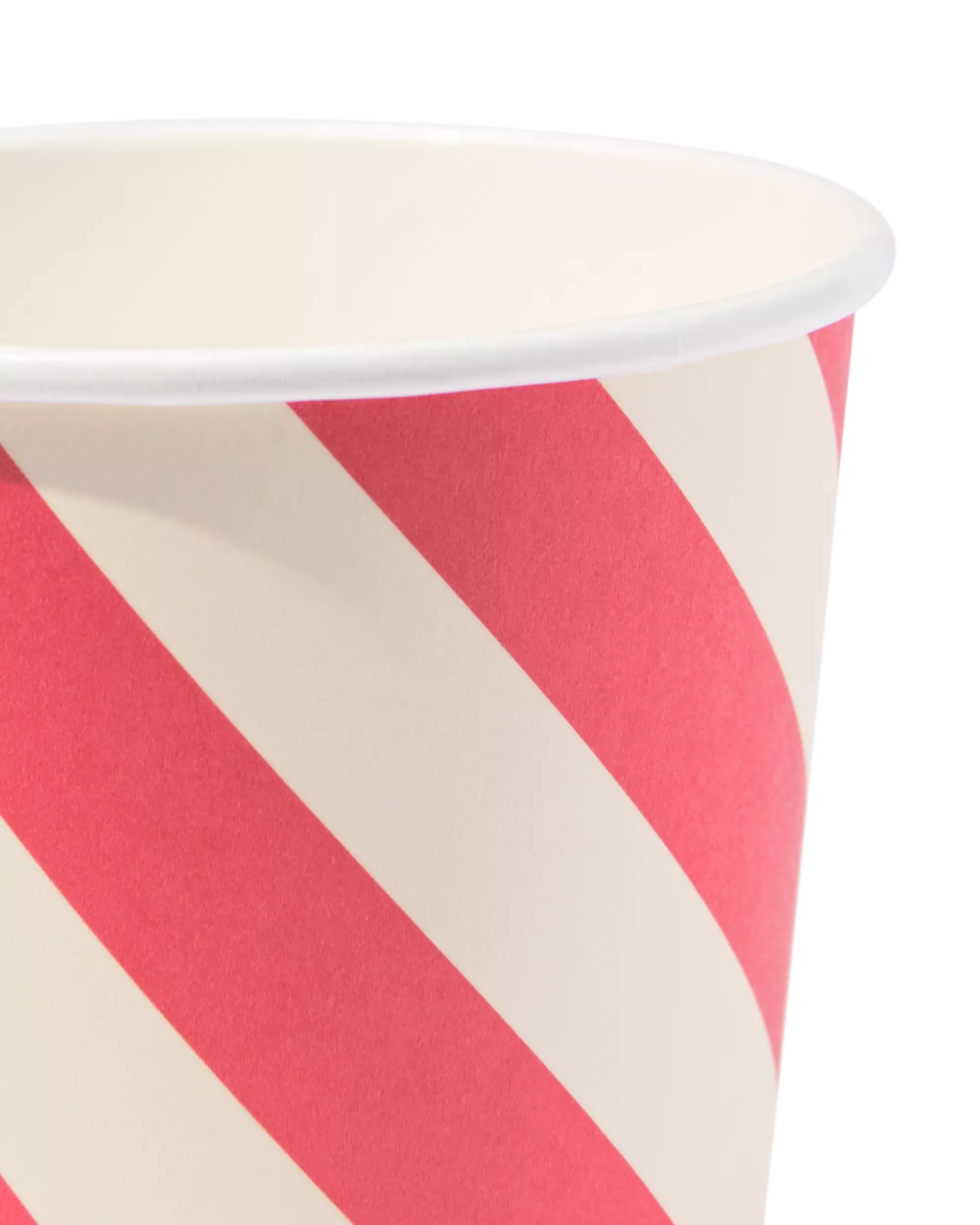 Becher, 9 cm, Papier, mit Zuckerstangenstreifen – 8 Stück