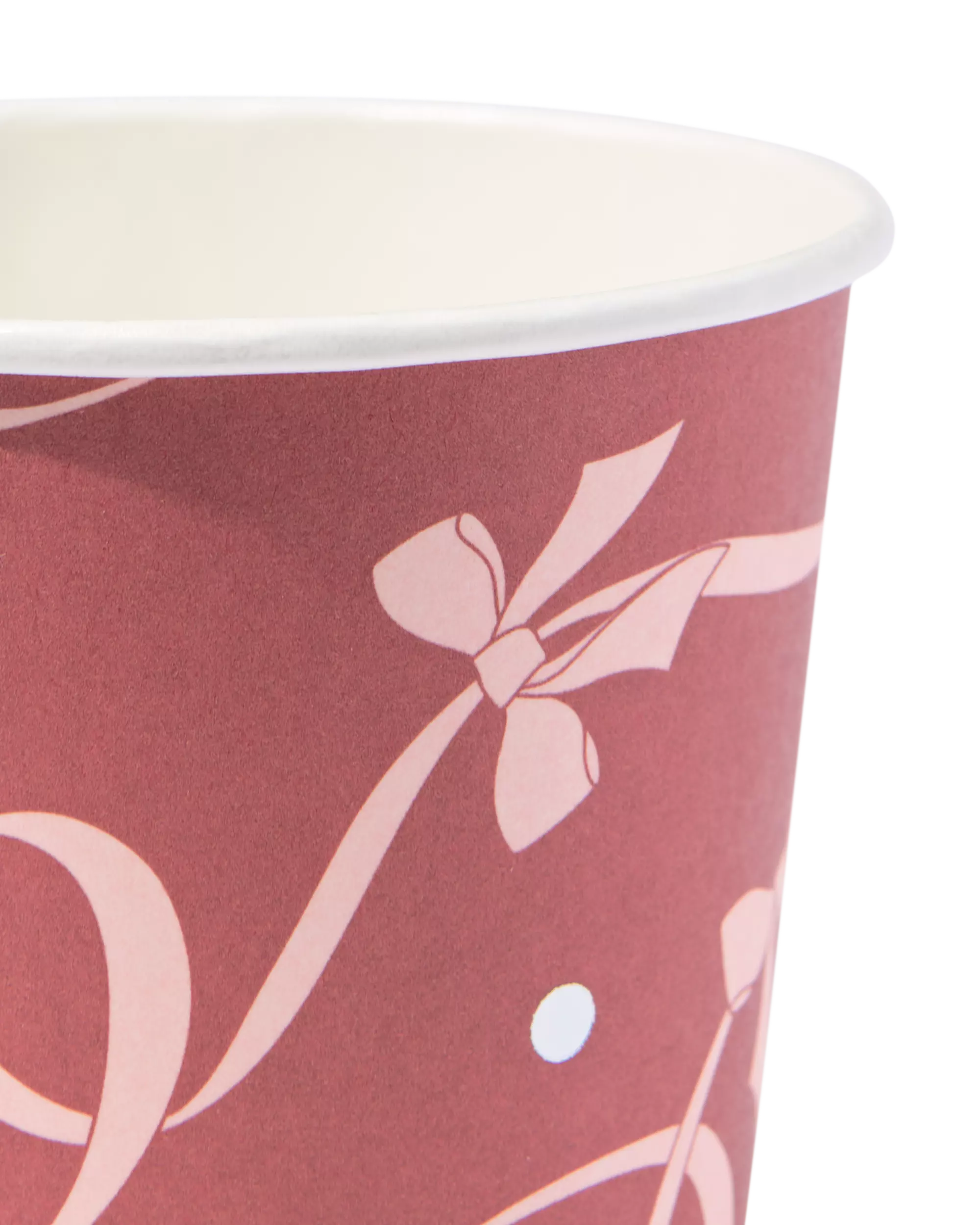 Becher, 9 cm, Pappe, Schleifen – 8 Stück