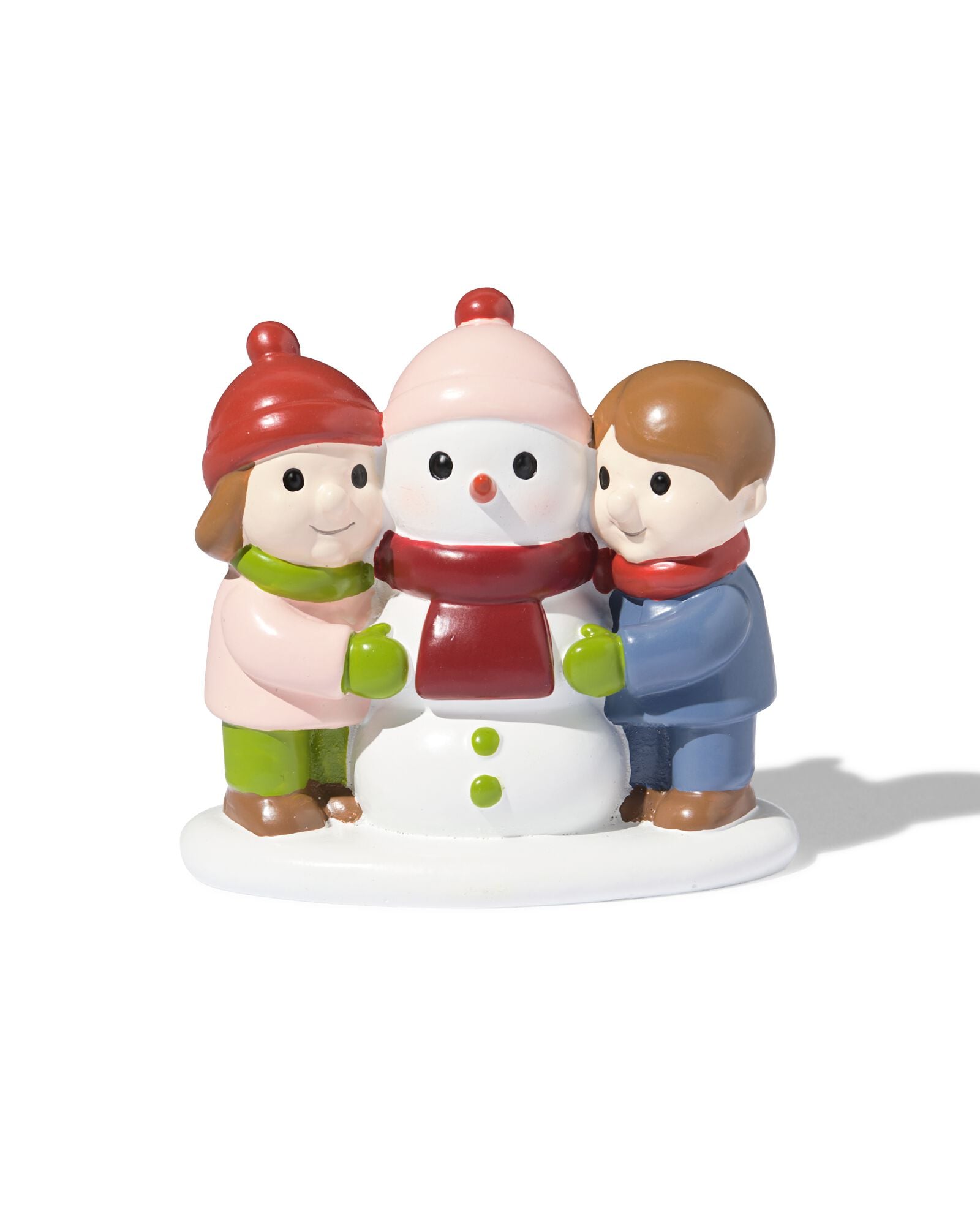 enfants avec bonhomme de neige devant le village de No&euml;l - 41501980 - HEMA