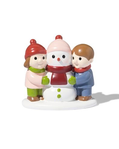 enfants avec bonhomme de neige devant le village de No&euml;l - 41501980 - HEMA