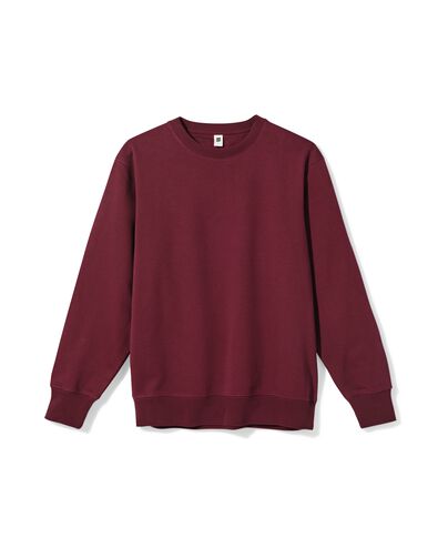 herentrui Daryl sweatstof donkerrood donkerrood - 2148180DARKRED - HEMA