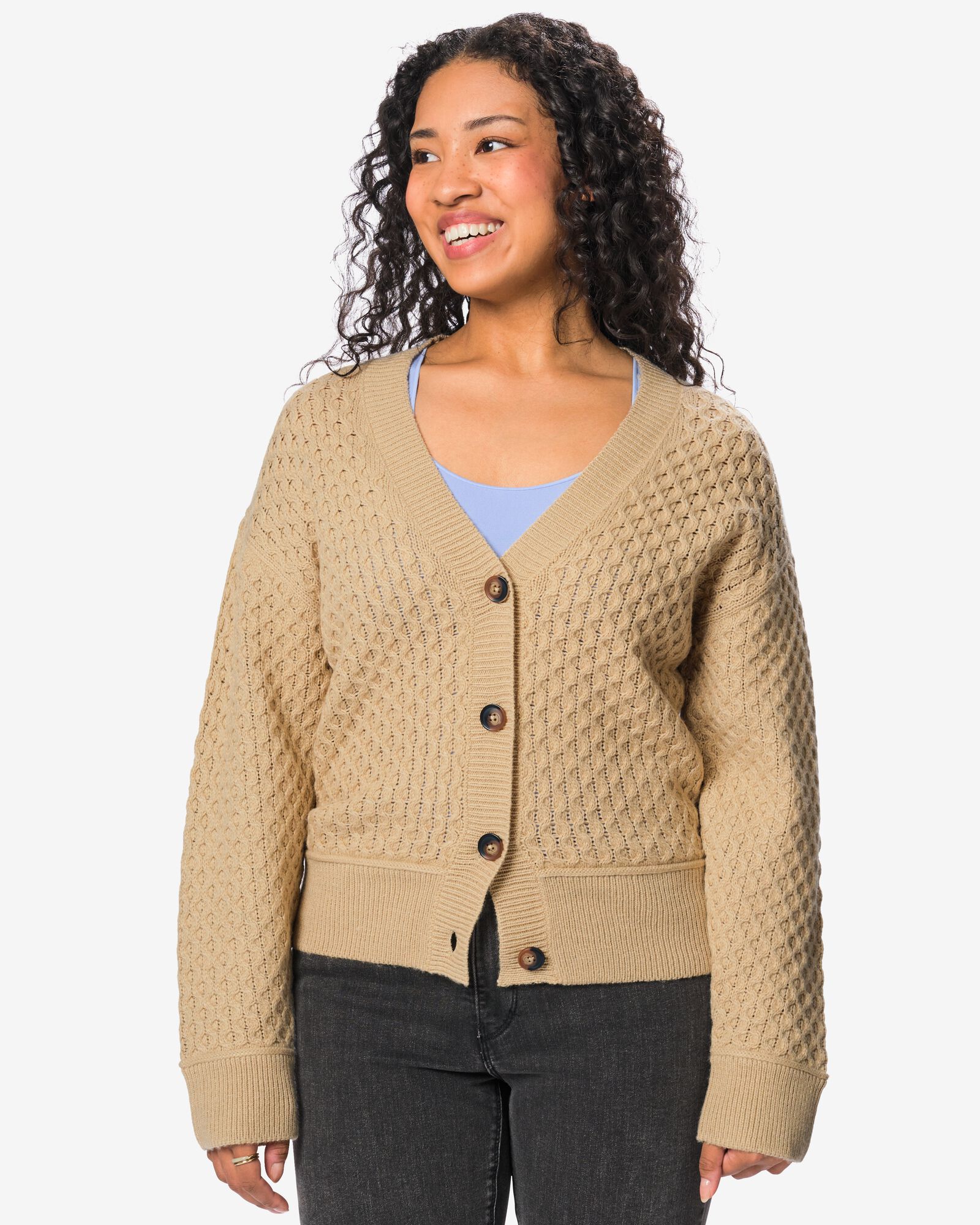 cardigan femme grosse maille beige beige - 36307360BEIGE - HEMA