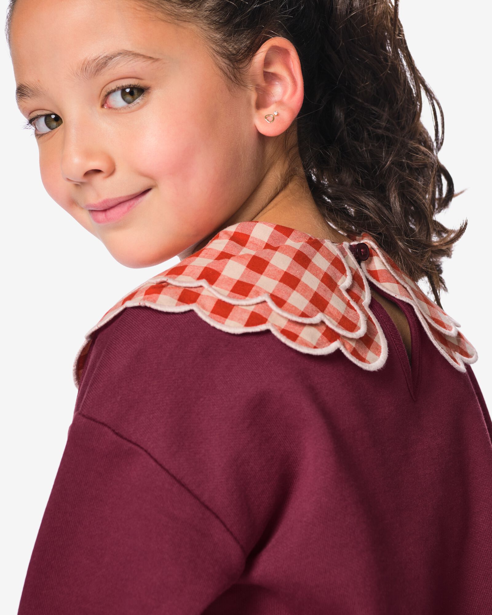 Kinderpullover aus Sweatstoff bordeauxrot bordeauxrot - 30878201BURGUNDYRED - HEMA