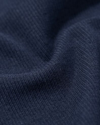 dames T-shirt Clara regular fit rib donkerblauw donkerblauw - 36306390DARKBLUE - HEMA