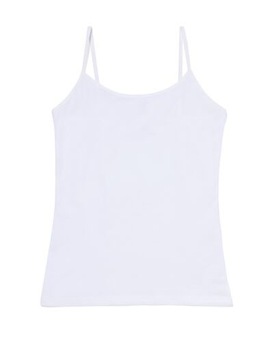 d&eacute;bardeur femme coton &agrave; bretelles spaghetti blanc blanc - 19666999WHITE - HEMA