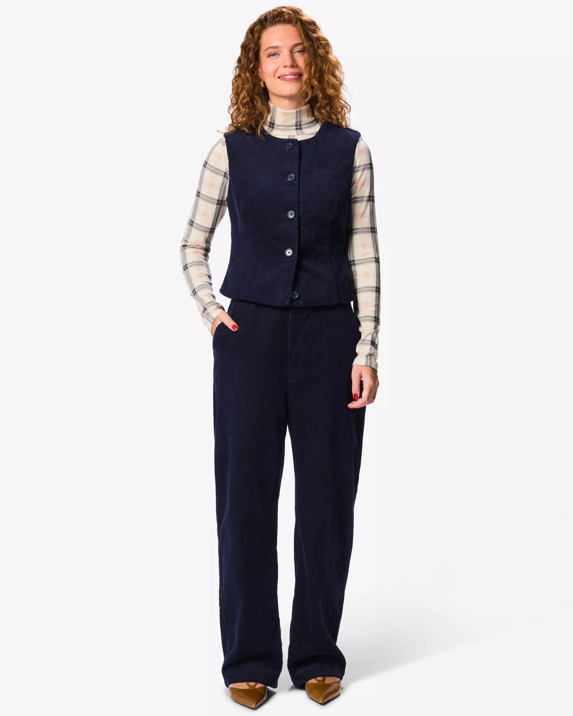 pantalon femme jambes larges côtelé