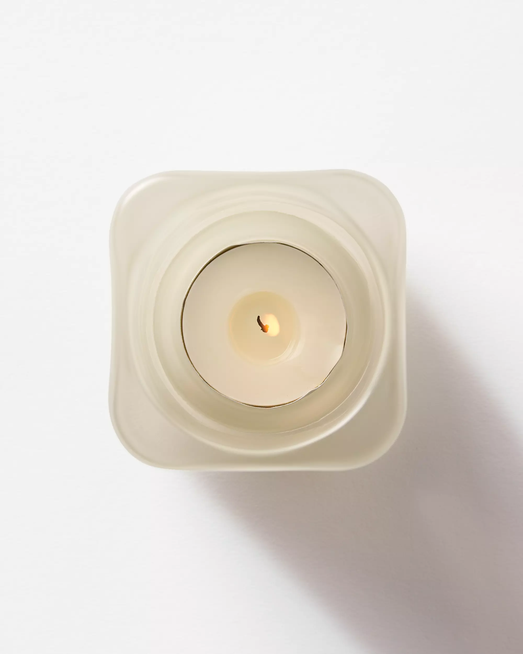 theelichthouder ⌀7x7cm Kub glas wit