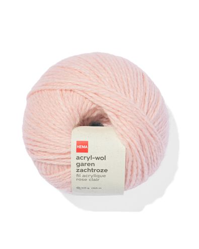 fil de laine acrylique rose p&acirc;le 100g 165m - 60760047 - HEMA