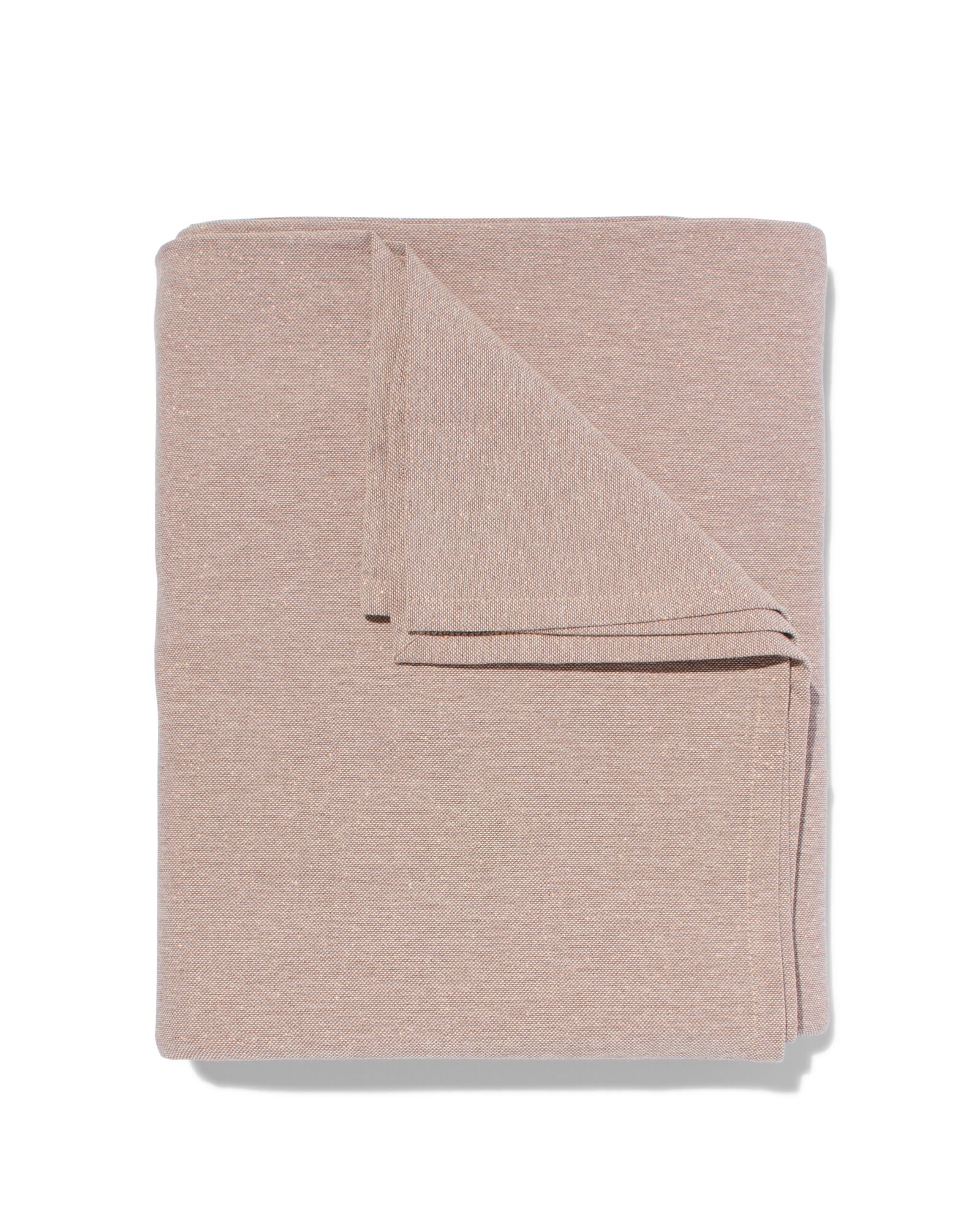 tafelkleed chambray katoen beige/goud 140x240 - 5300299 - HEMA