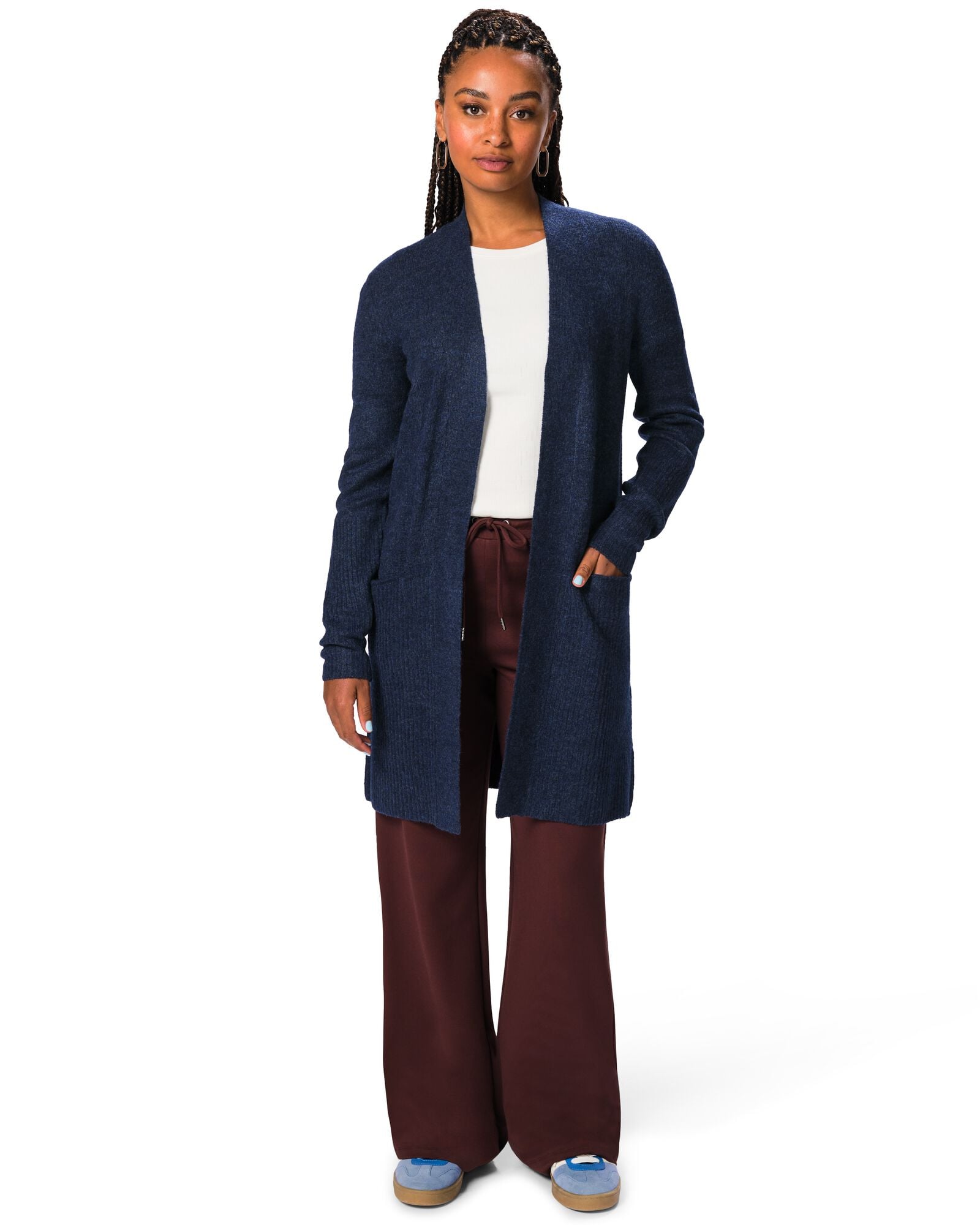 damesvest acryl donkerblauw donkerblauw - 36307150DARKBLUE - HEMA