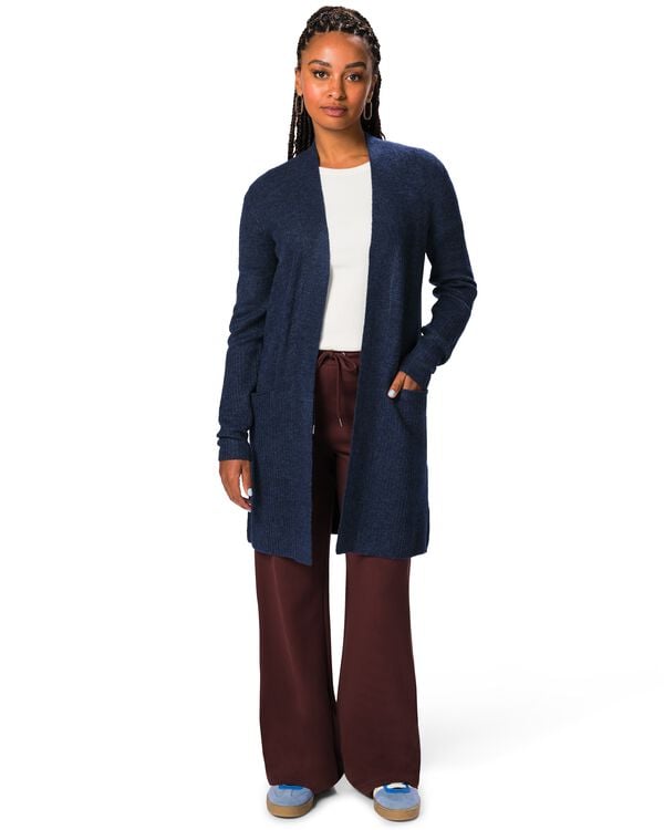 damesvest acryl donkerblauw donkerblauw - 36307150DARKBLUE - HEMA