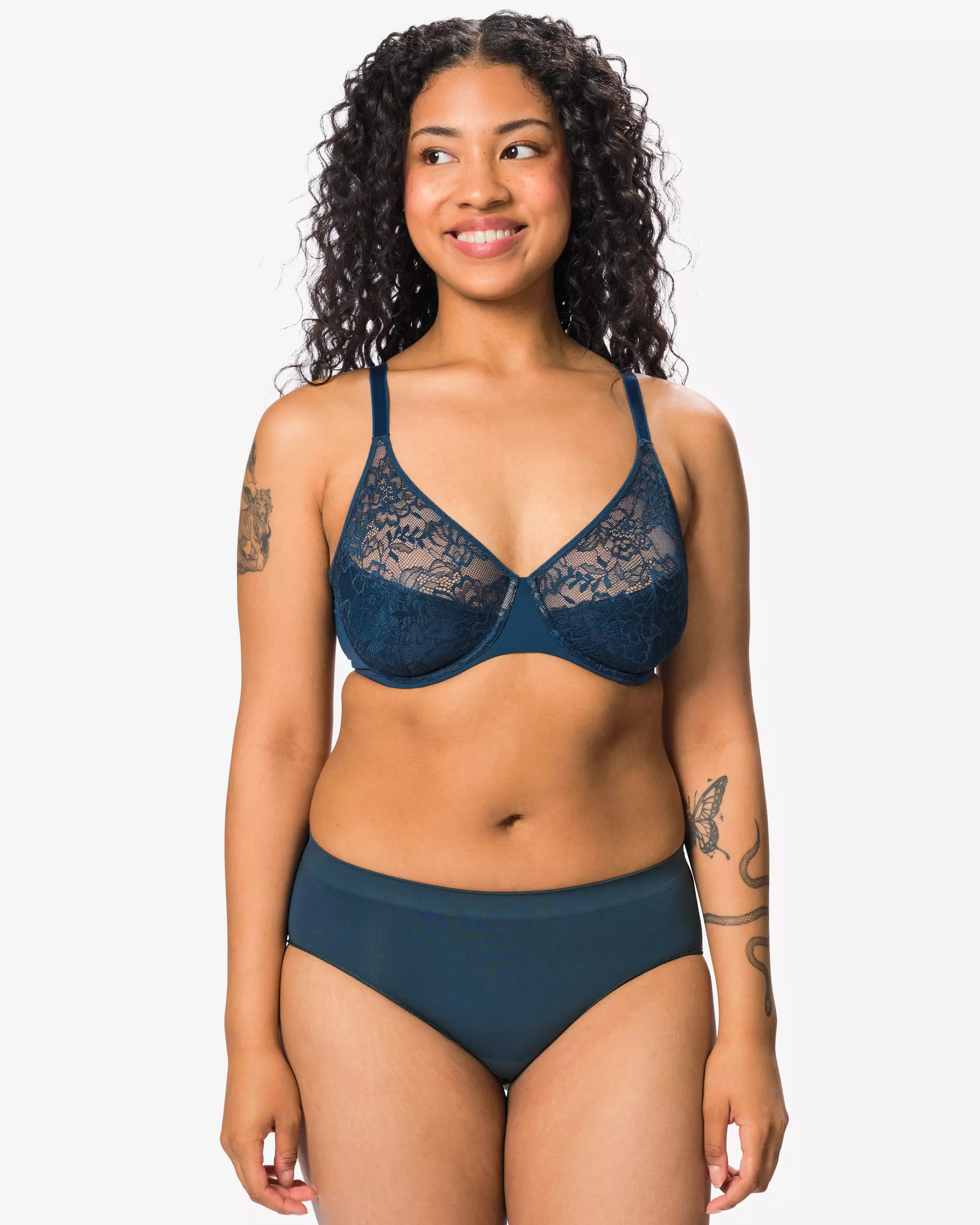 Damen-Hipster, nahtlos, aus Mikrofaser mit Spitze