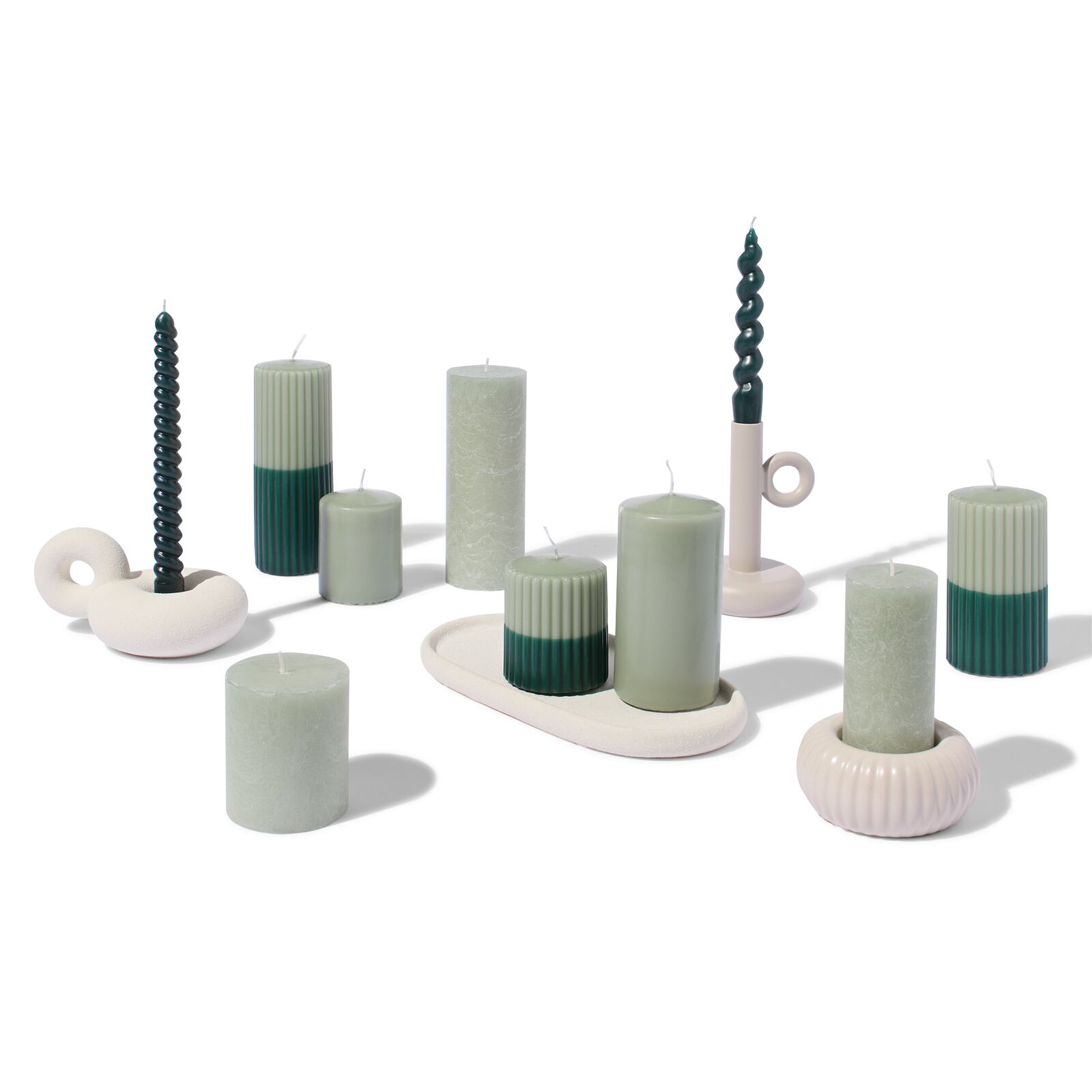 bougie rustique &Oslash;7x13 cm vert fonc&eacute; vert fonc&eacute; 7 x 13 - 13501867 - HEMA