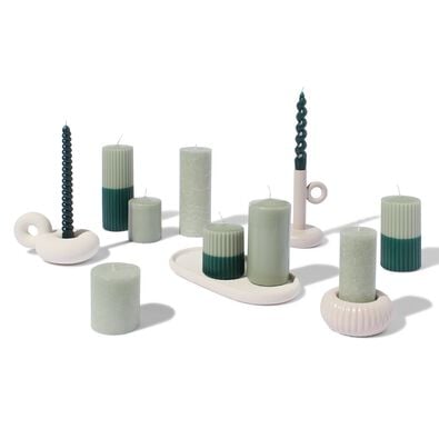 bougie rustique &Oslash;7x13 cm vert fonc&eacute; vert fonc&eacute; 7 x 13 - 13501867 - HEMA
