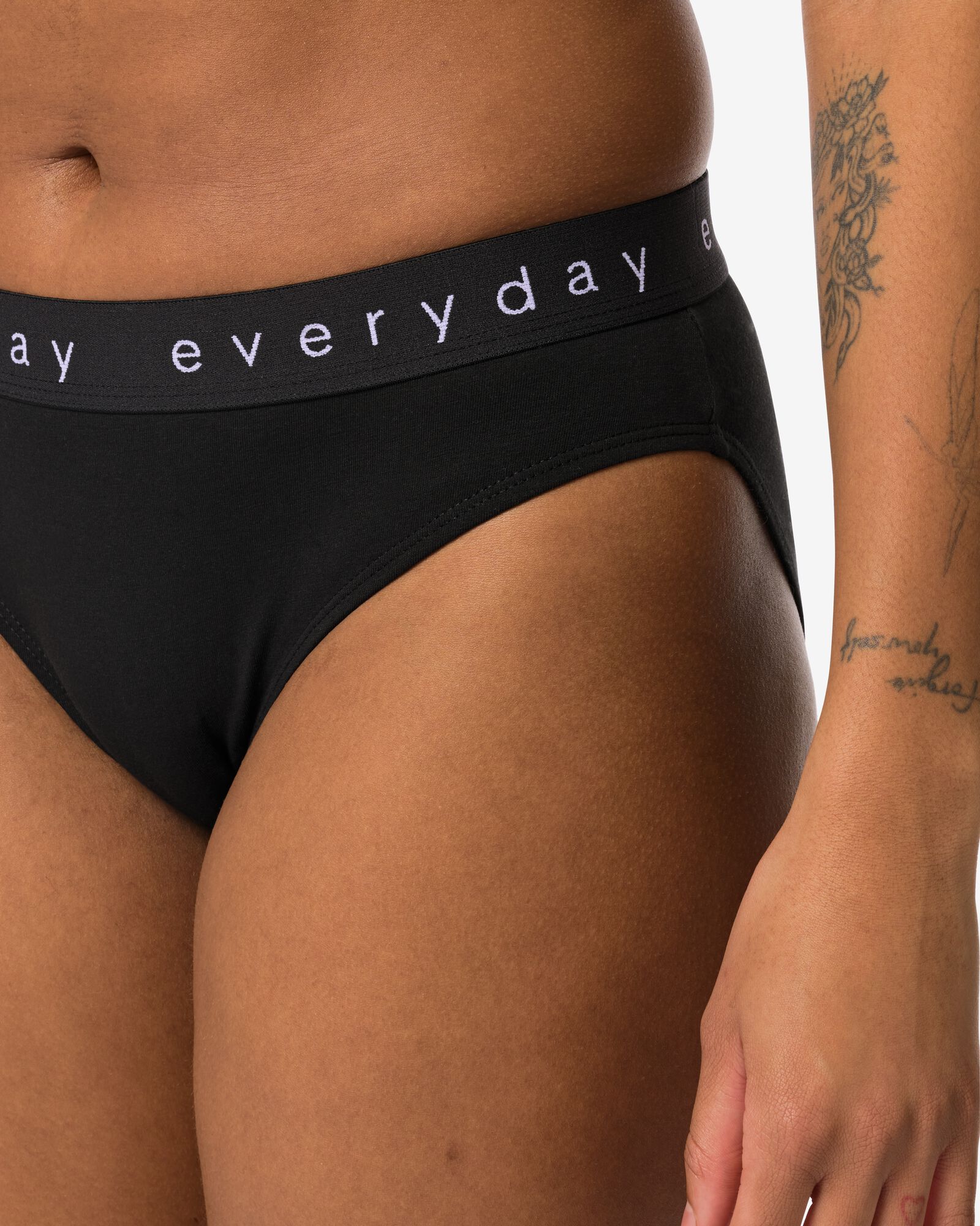 Damenslip mit &bdquo;everyday&ldquo; auf dem Bund schwarz schwarz - 19680144BLACK - HEMA