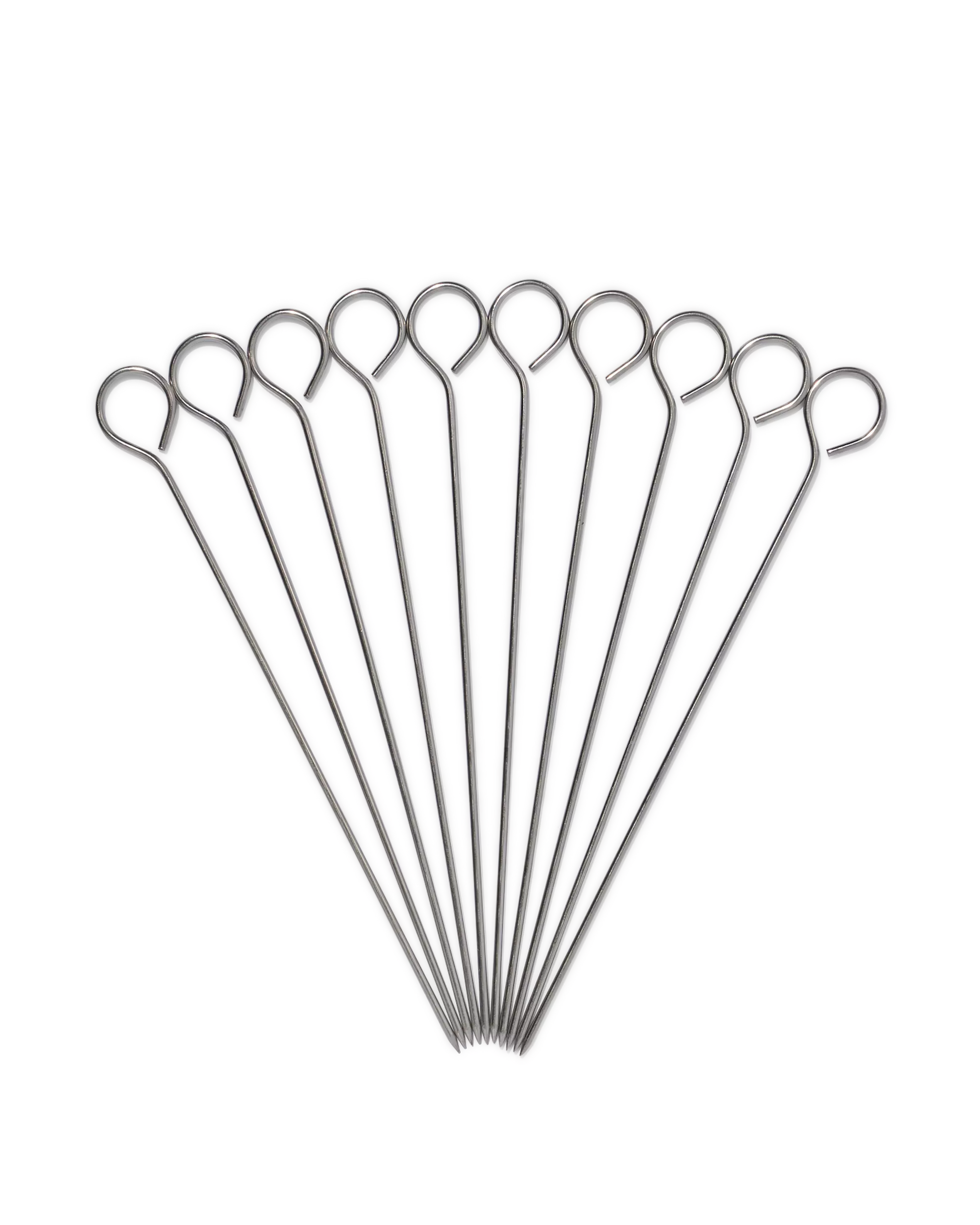 10 piques à brochettes inox