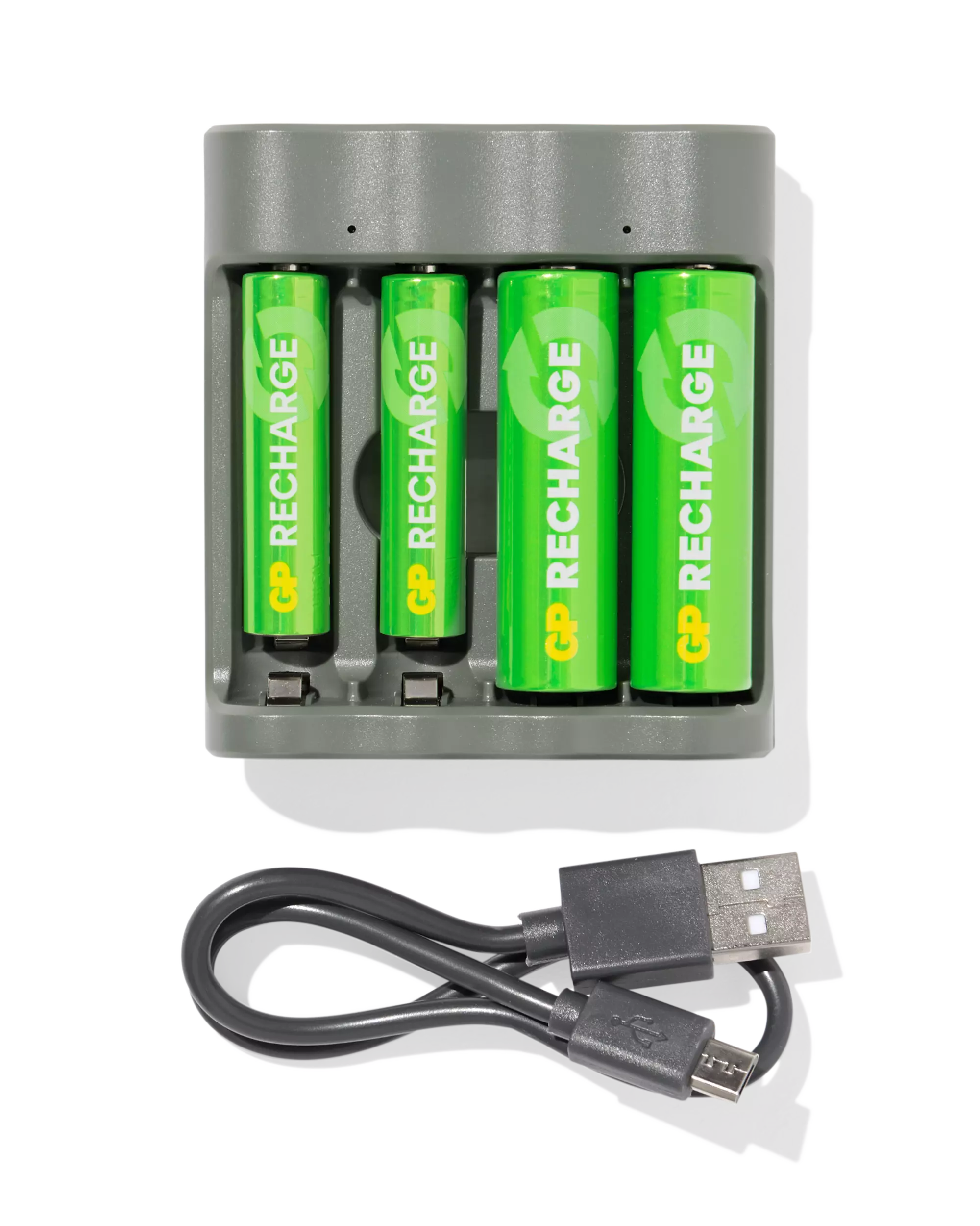 GP batterij lader met 4 AA batterijen
