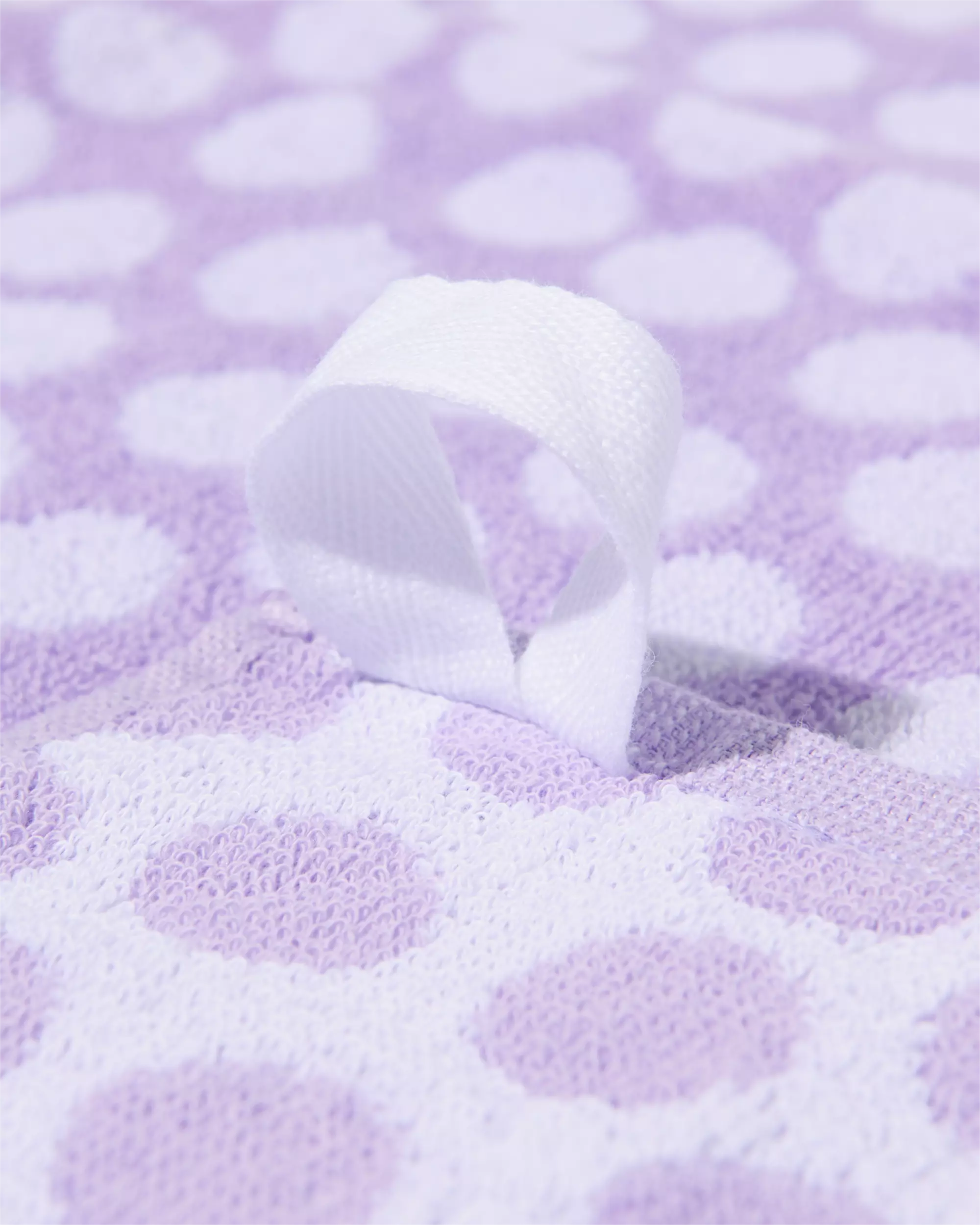 essuie-mains 50x50 coton lilas à pois