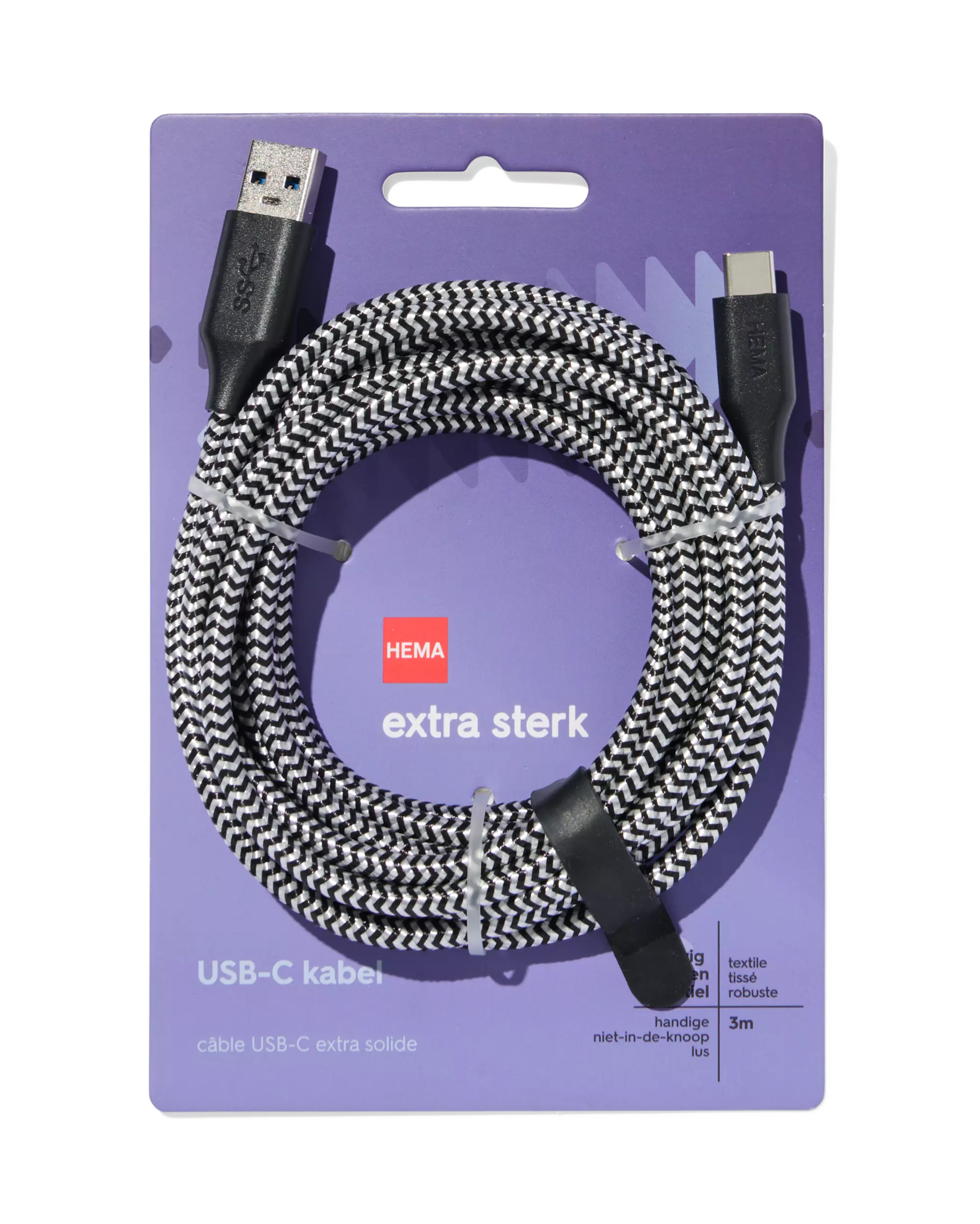 câble chargeur USB vers USB-C 3m