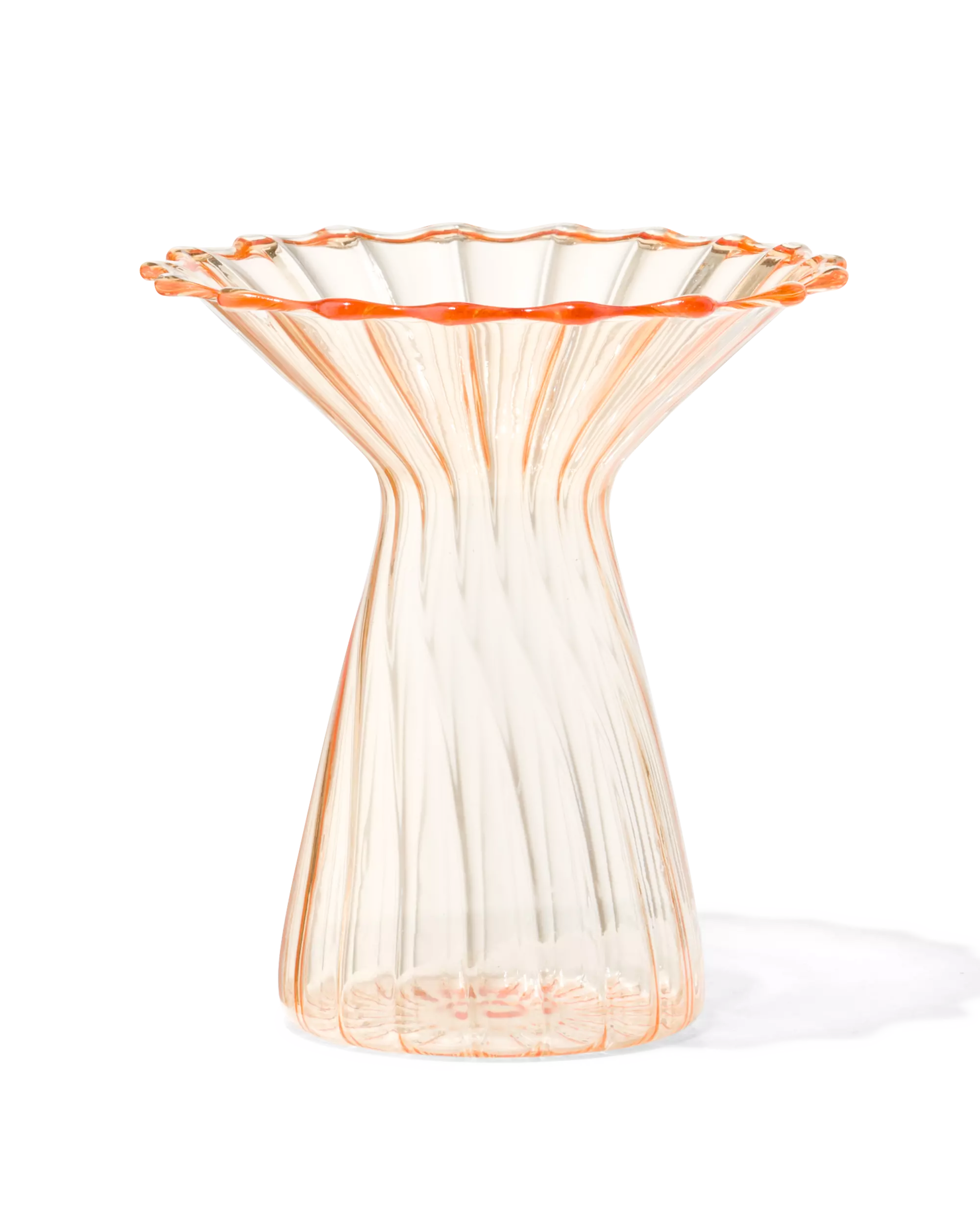 vaas voor geurstokjes ⌀10x12cm glas met kraag geel