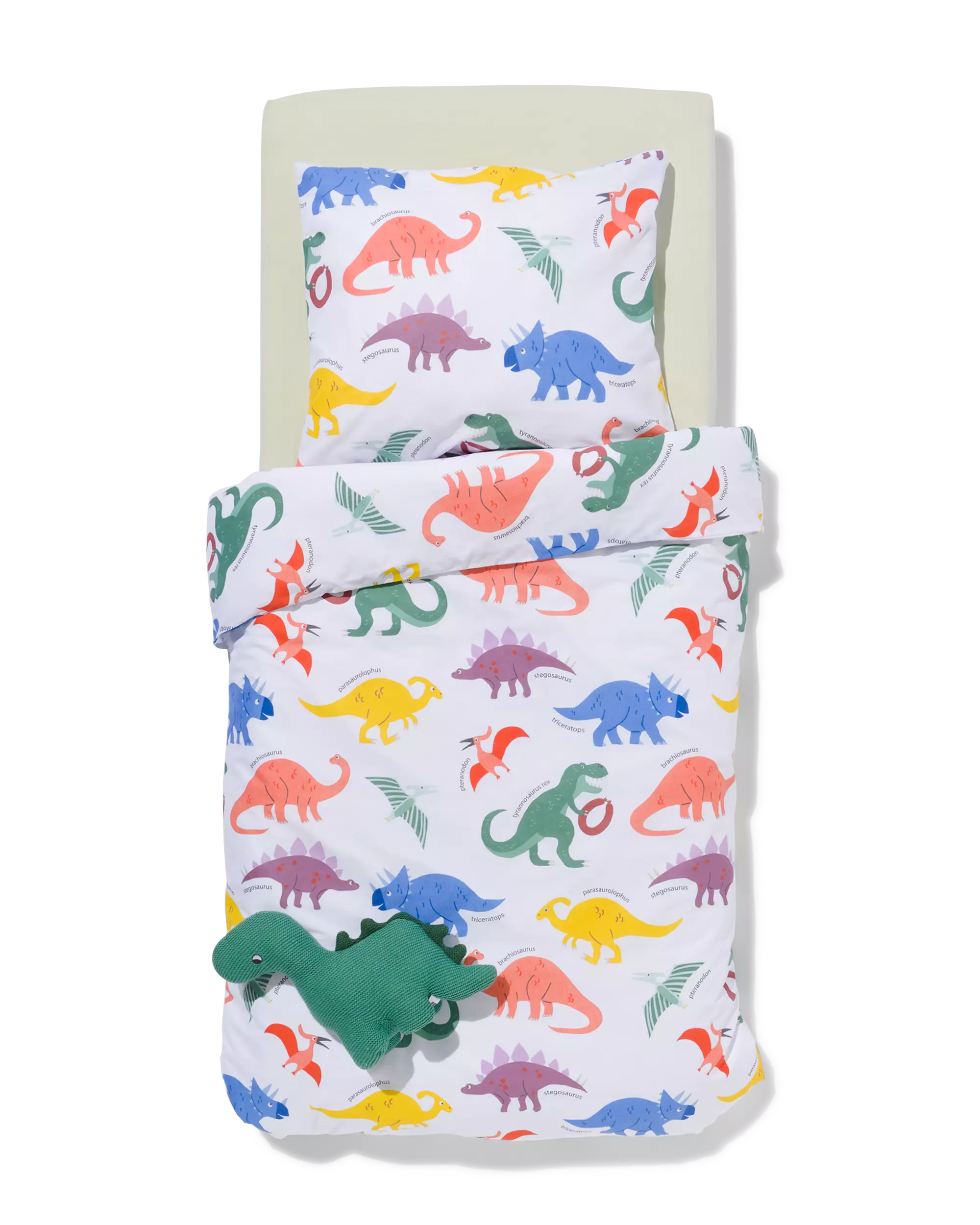 housse de couette coton doux enfant 120x150 dino