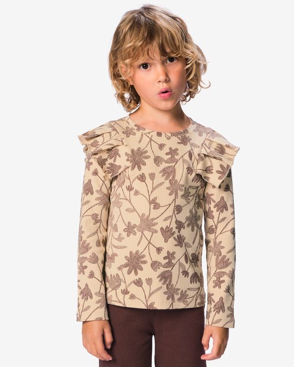 t-shirt enfant fleurs beige beige - 30872160BEIGE - HEMA