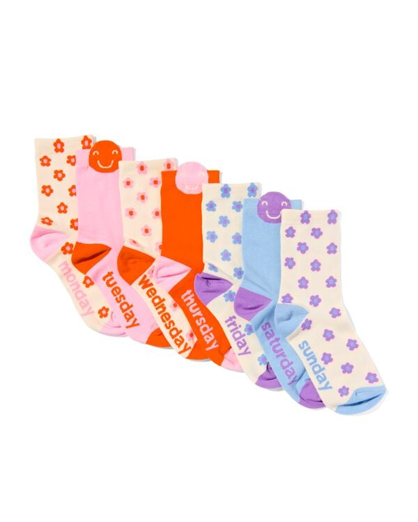 cadeauset sokken bloem maat 36-41 - 7 paar - 61130119 - HEMA