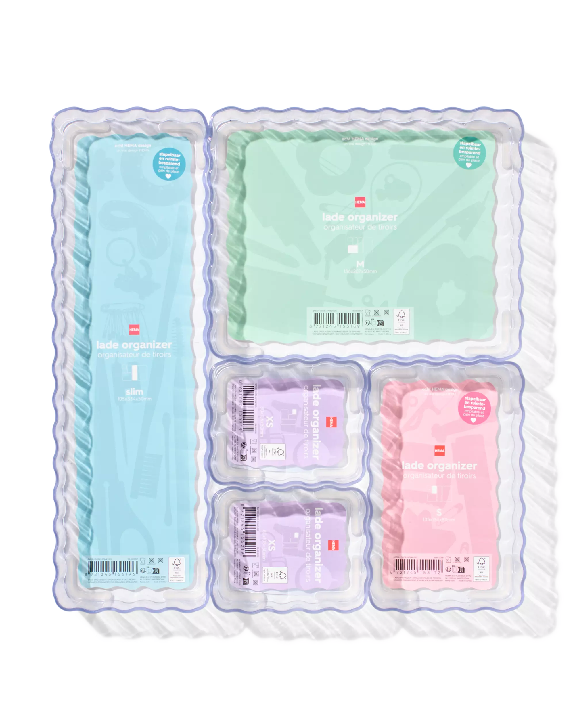 lade organizer 8x10.5x5cm opbergmaatje XS